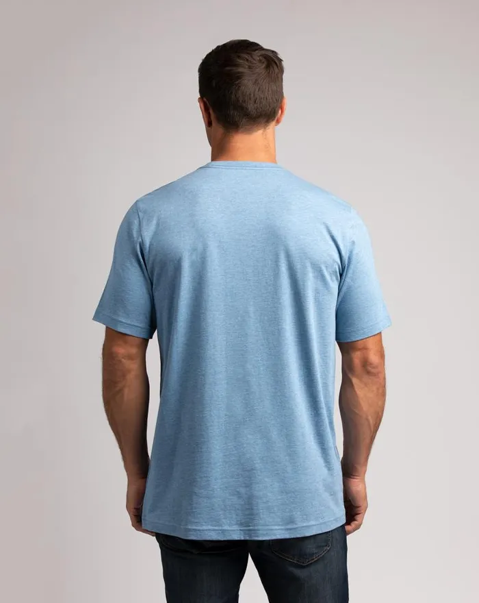 TravisMathew ACROSS THE PLATEAU TEE Heather Blue Men Tees TravisMathew ACROSS THE PLATEAU TEE Heather Blue Men Tees