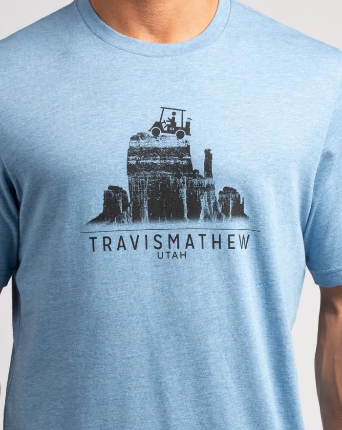 TravisMathew ACROSS THE PLATEAU TEE Heather Blue Men Tees TravisMathew ACROSS THE PLATEAU TEE Heather Blue Men Tees