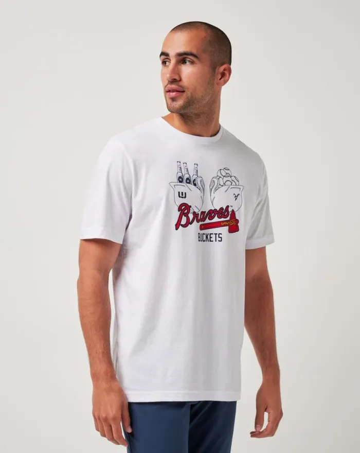 TravisMathew ATLANTA BRAVES STRIKE ONE TEE White Men Tees TravisMathew ATLANTA BRAVES STRIKE ONE TEE White Men Tees