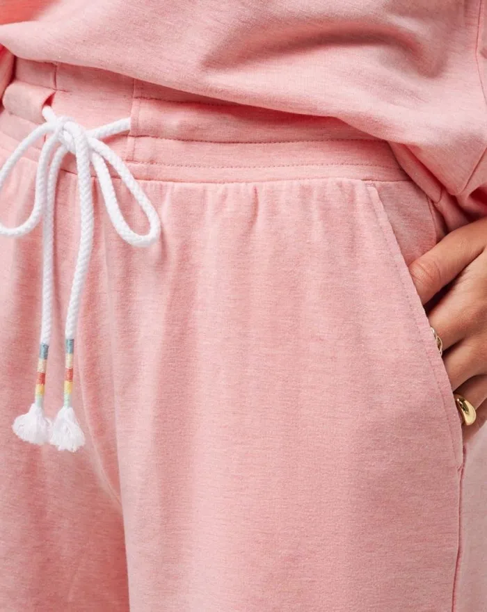 TravisMathew BEACH CRAZE CLOUD TERRY SHORT Heather Shell Pink Women Shorts TravisMathew BEACH CRAZE CLOUD TERRY SHORT Heather Shell Pink Women Shorts
