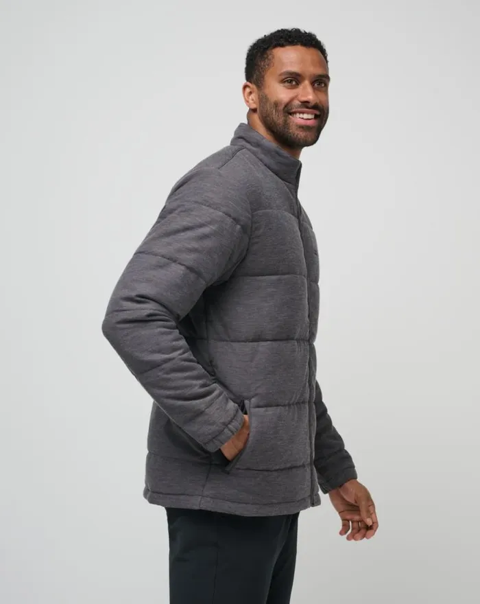 TravisMathew CLIMATE DROP JACKET Heather Black Men Jackets TravisMathew CLIMATE DROP JACKET Heather Black Men Jackets