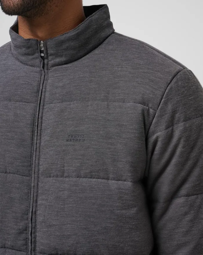TravisMathew CLIMATE DROP JACKET Heather Black Men Jackets TravisMathew CLIMATE DROP JACKET Heather Black Men Jackets