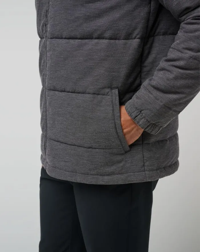 TravisMathew CLIMATE DROP JACKET Heather Black Men Jackets TravisMathew CLIMATE DROP JACKET Heather Black Men Jackets