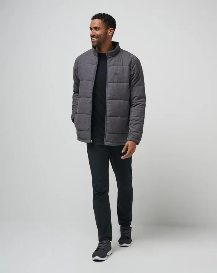 TravisMathew CLIMATE DROP JACKET Heather Black Men Jackets TravisMathew CLIMATE DROP JACKET Heather Black Men Jackets