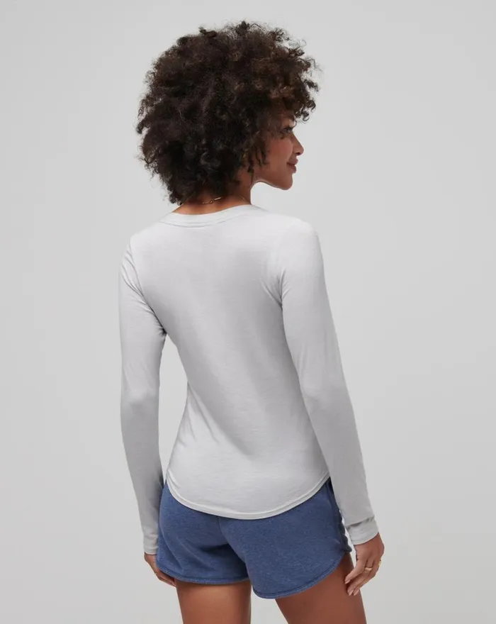 TravisMathew CLOUD JERSEY HENLEY Light Grey Women Shirts and Tops