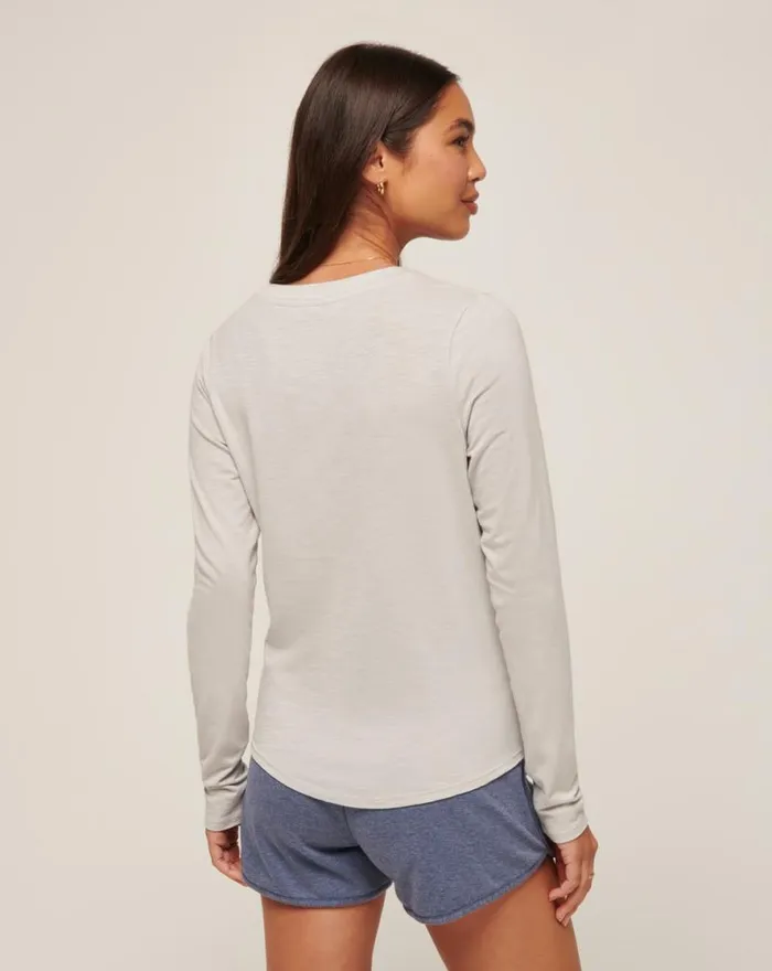 TravisMathew CLOUD JERSEY HENLEY Light Grey Women Shirts and Tops