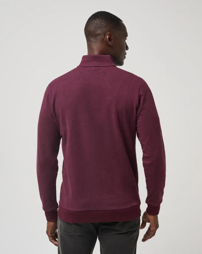 TravisMathew CLOUD QUARTER ZIP 20 Heather Dark Red Men Quarter Zips TravisMathew CLOUD QUARTER ZIP 20 Heather Dark Red Men Quarter Zips