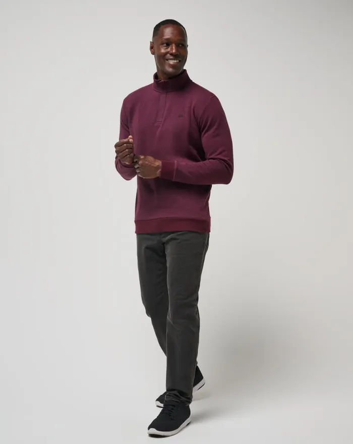 TravisMathew CLOUD QUARTER ZIP 20 Heather Dark Red Men Quarter Zips TravisMathew CLOUD QUARTER ZIP 20 Heather Dark Red Men Quarter Zips