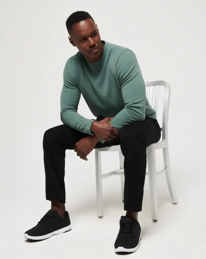 TravisMathew CLOUD WAFFLE CREW Silver Pine Men Hoodies and Sweatshirts TravisMathew CLOUD WAFFLE CREW Silver Pine Men Hoodies and Sweatshirts