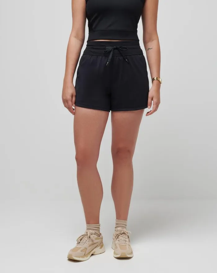 TravisMathew MOVEKNIT TIE SHORT Black Women Shorts TravisMathew MOVEKNIT TIE SHORT Black Women Shorts
