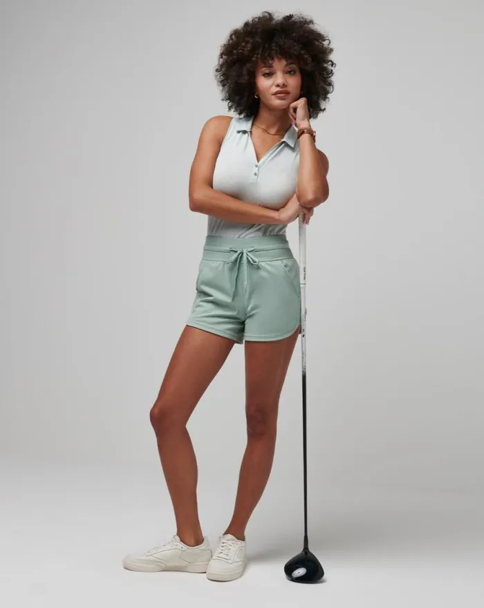 TravisMathew MOVEKNIT TIE SHORT Jade Women Shorts TravisMathew MOVEKNIT TIE SHORT Jade Women Shorts