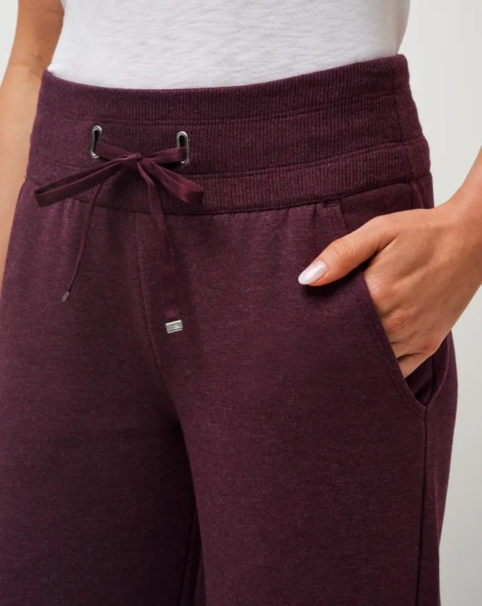 TravisMathew SAVE THE DAY WIDE LEG PANT Heather Winetasting Women Pants TravisMathew SAVE THE DAY WIDE LEG PANT Heather Winetasting Women Pants