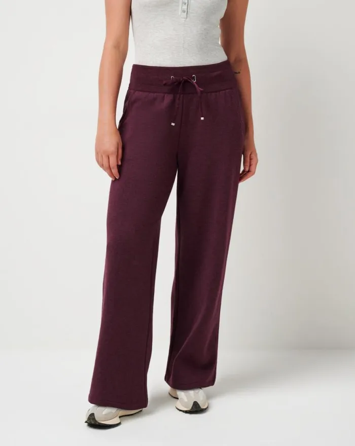 TravisMathew SAVE THE DAY WIDE LEG PANT Heather Winetasting Women Pants TravisMathew SAVE THE DAY WIDE LEG PANT Heather Winetasting Women Pants