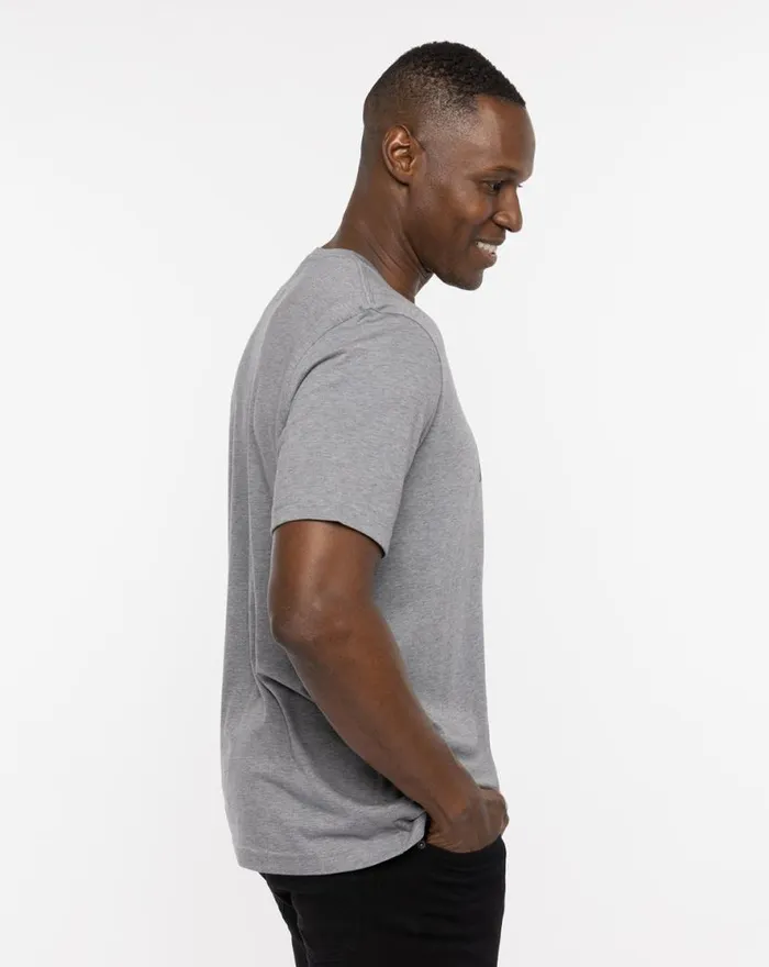 TravisMathew ST ANDREWS SHADOWY PLAID TEE Heather Grey Men Tees TravisMathew ST ANDREWS SHADOWY PLAID TEE Heather Grey Men Tees