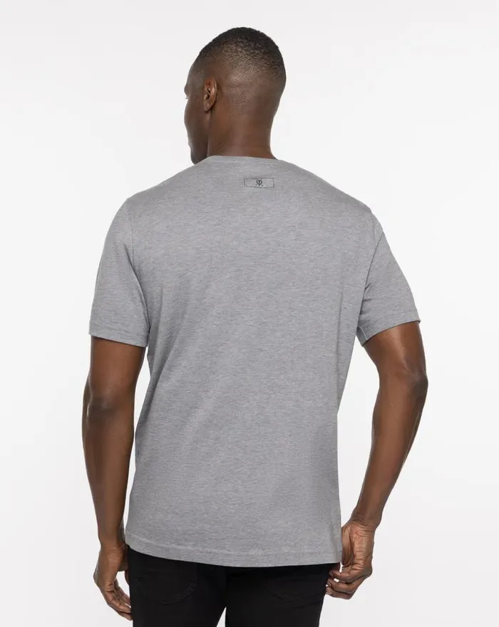 TravisMathew ST ANDREWS SHADOWY PLAID TEE Heather Grey Men Tees TravisMathew ST ANDREWS SHADOWY PLAID TEE Heather Grey Men Tees