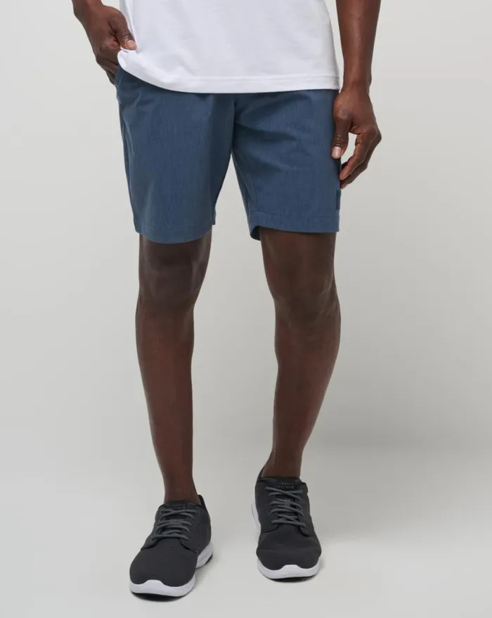 TravisMathew TECH CHINO POCKET SHORT 8IN Heather Total Eclipse Men Shorts TravisMathew TECH CHINO POCKET SHORT 8IN Heather Total Eclipse Men Shorts
