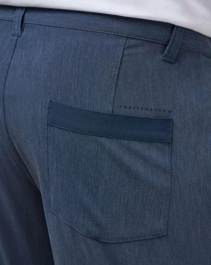 TravisMathew TECH CHINO POCKET SHORT 8IN Heather Total Eclipse Men Shorts TravisMathew TECH CHINO POCKET SHORT 8IN Heather Total Eclipse Men Shorts