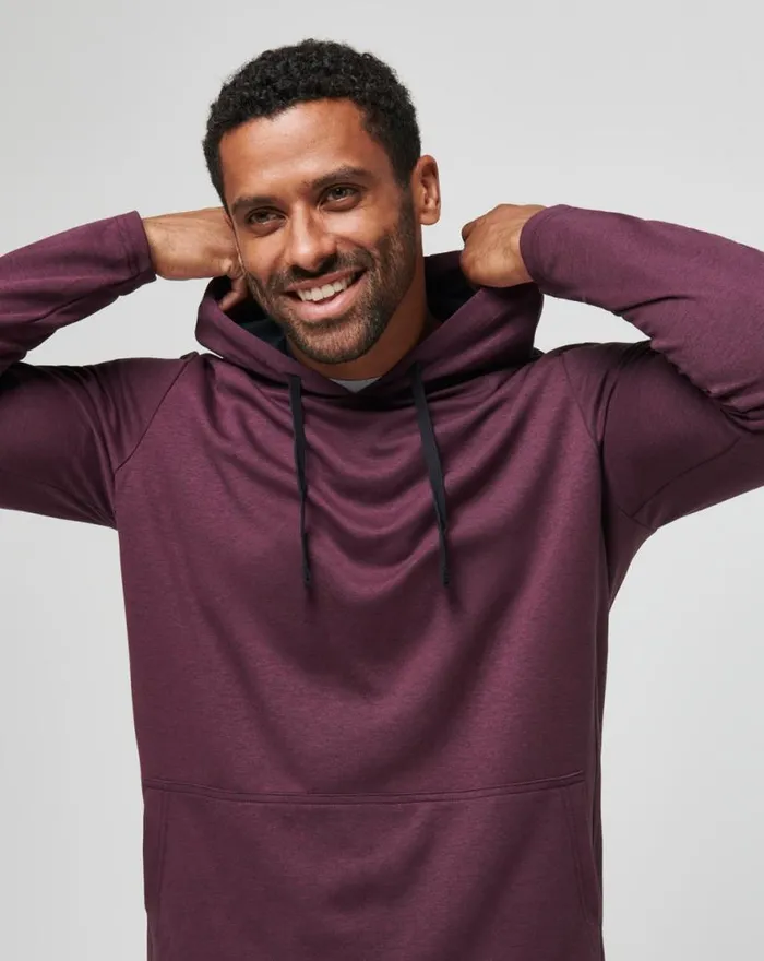 TravisMathew UPGRADED TECH HOODIE Heather Mauve Wine Men Hoodies and Sweatshirts TravisMathew UPGRADED TECH HOODIE Heather Mauve Wine Men Hoodies and Sweatshirts