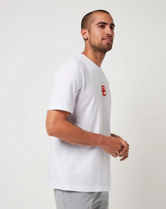 TravisMathew USC SCHOOL SPIRIT TEE White Men Tees TravisMathew USC SCHOOL SPIRIT TEE White Men Tees