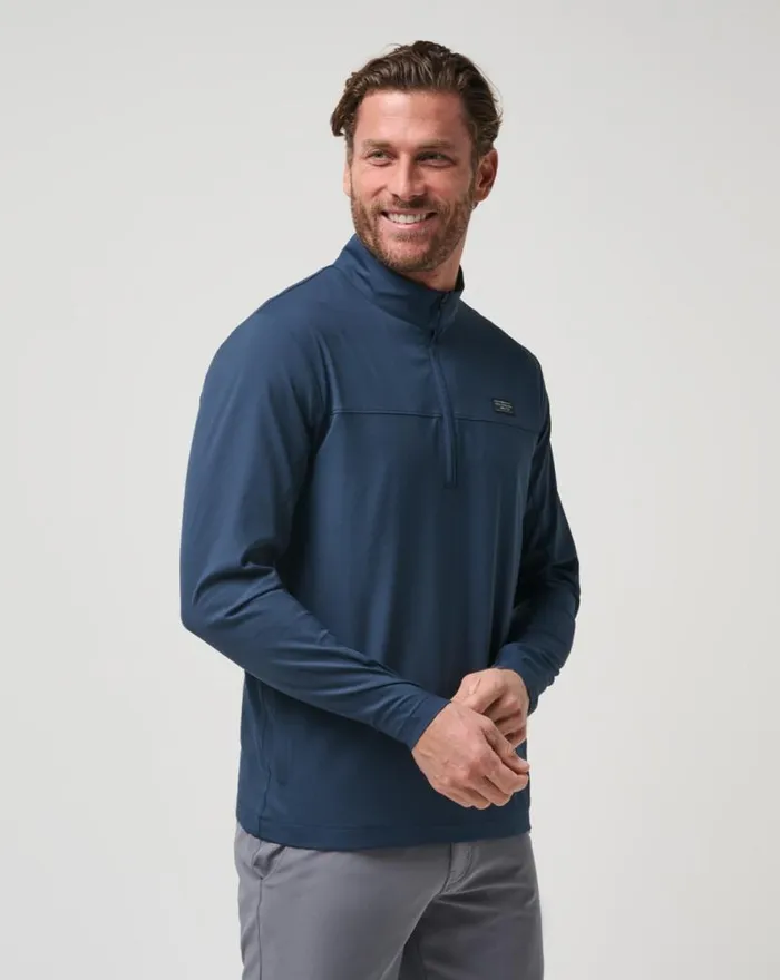 TravisMathew WANDERLUST QUARTER ZIP Mood Indigo Men Quarter Zips TravisMathew WANDERLUST QUARTER ZIP Mood Indigo Men Quarter Zips