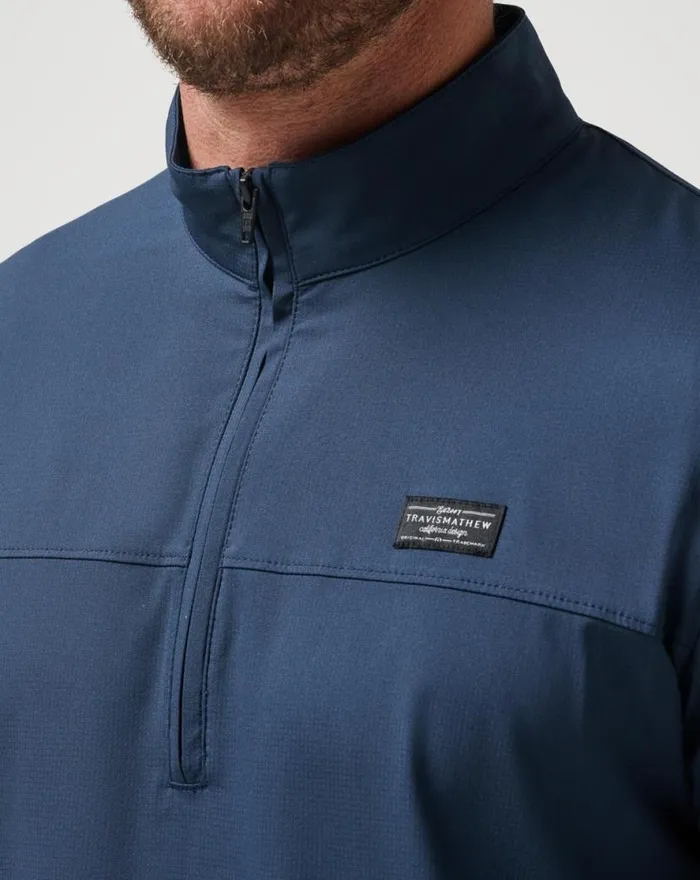 TravisMathew WANDERLUST QUARTER ZIP Mood Indigo Men Quarter Zips TravisMathew WANDERLUST QUARTER ZIP Mood Indigo Men Quarter Zips