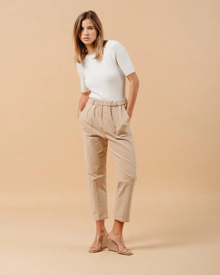 TROUSERS BEIGE MANDALA Shop Grace and Mila Velvet Trousers