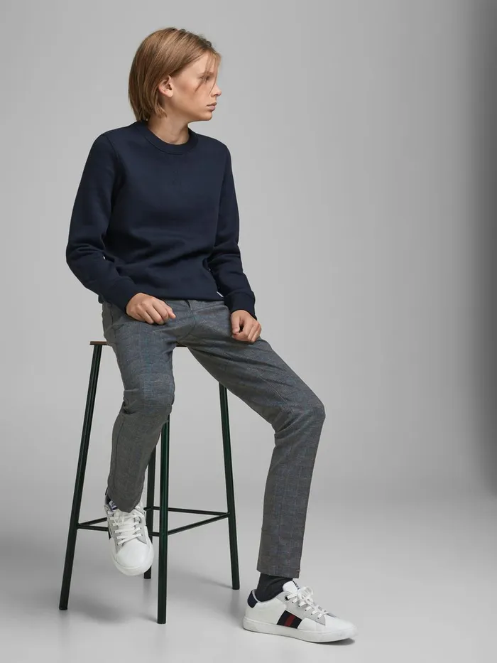 Trousers JACK and JONES Junior BOYS SMART TROUSERS Grey Dark Grey
