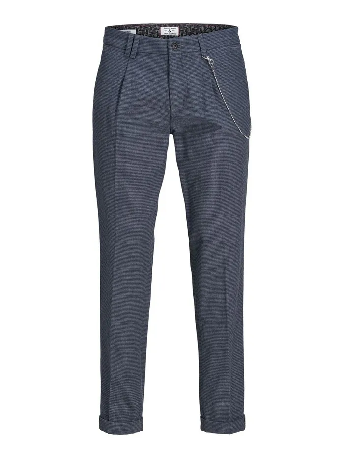 Trousers JACK and JONES Mens ACE MILTON AKM CHINOS Blue Dark Grey Melange