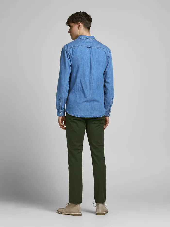 Trousers JACK and JONES Mens MARCO BOWIE CHINOS Green Forest Night