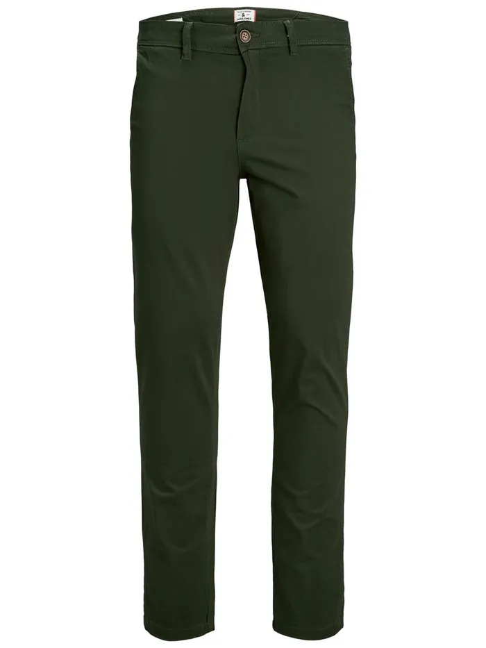 Trousers JACK and JONES Mens MARCO BOWIE CHINOS Green Forest Night