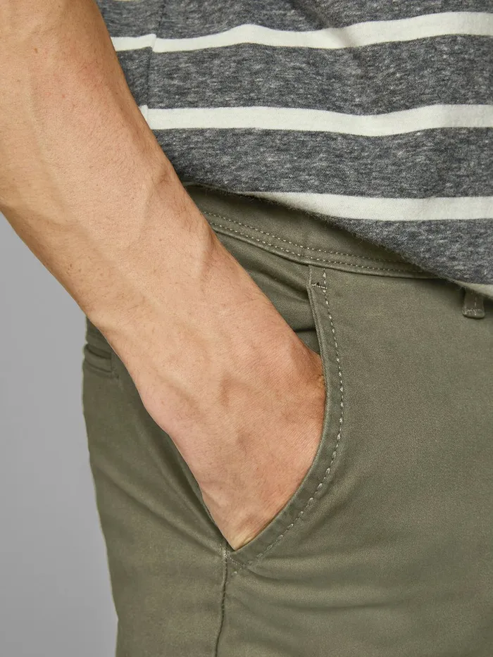 Trousers JACK and JONES Mens MARCO BOWIE SA OLIVE NIGHT SLIM FIT CHINOS Green Olive Night