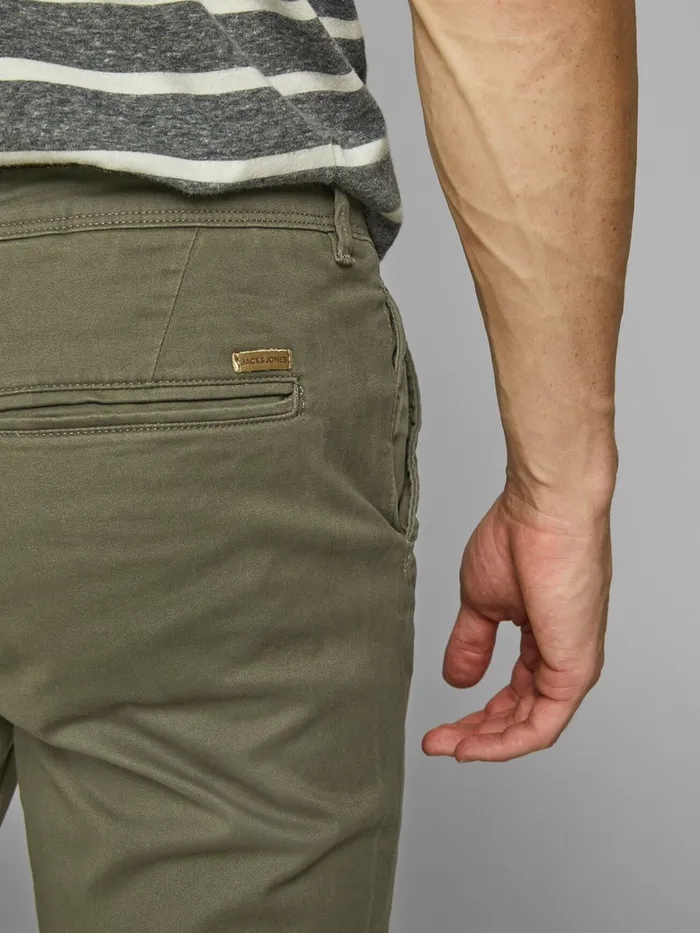 Trousers JACK and JONES Mens MARCO BOWIE SA OLIVE NIGHT SLIM FIT CHINOS Green Olive Night