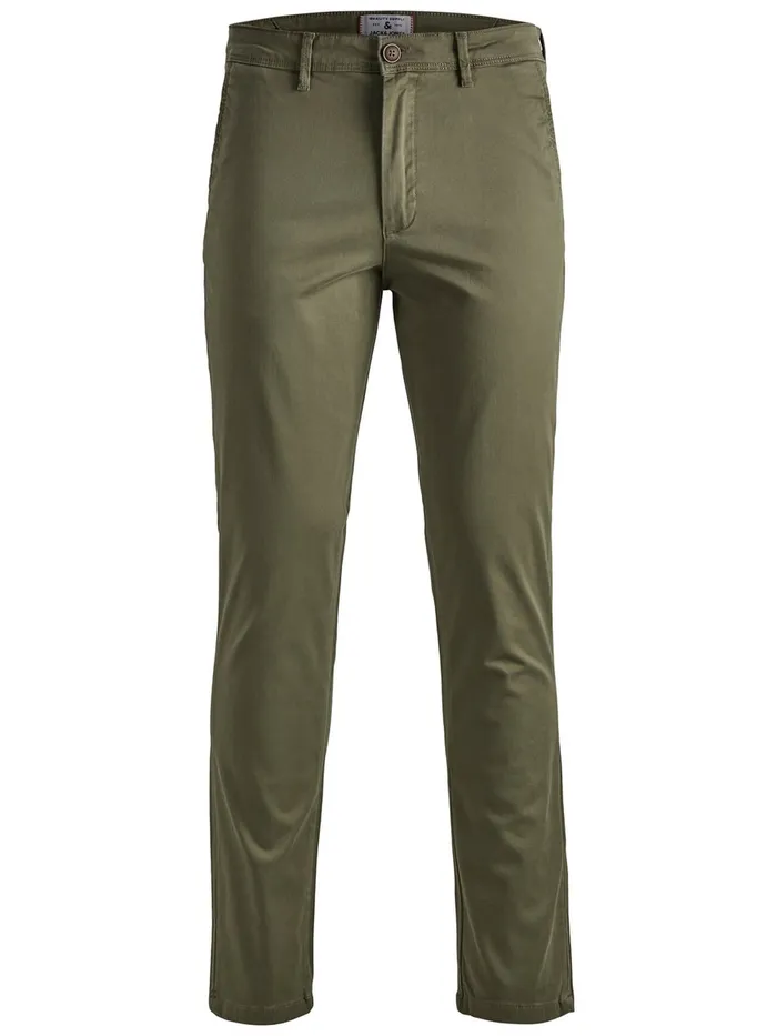 Trousers JACK and JONES Mens MARCO BOWIE SA OLIVE NIGHT SLIM FIT CHINOS Green Olive Night