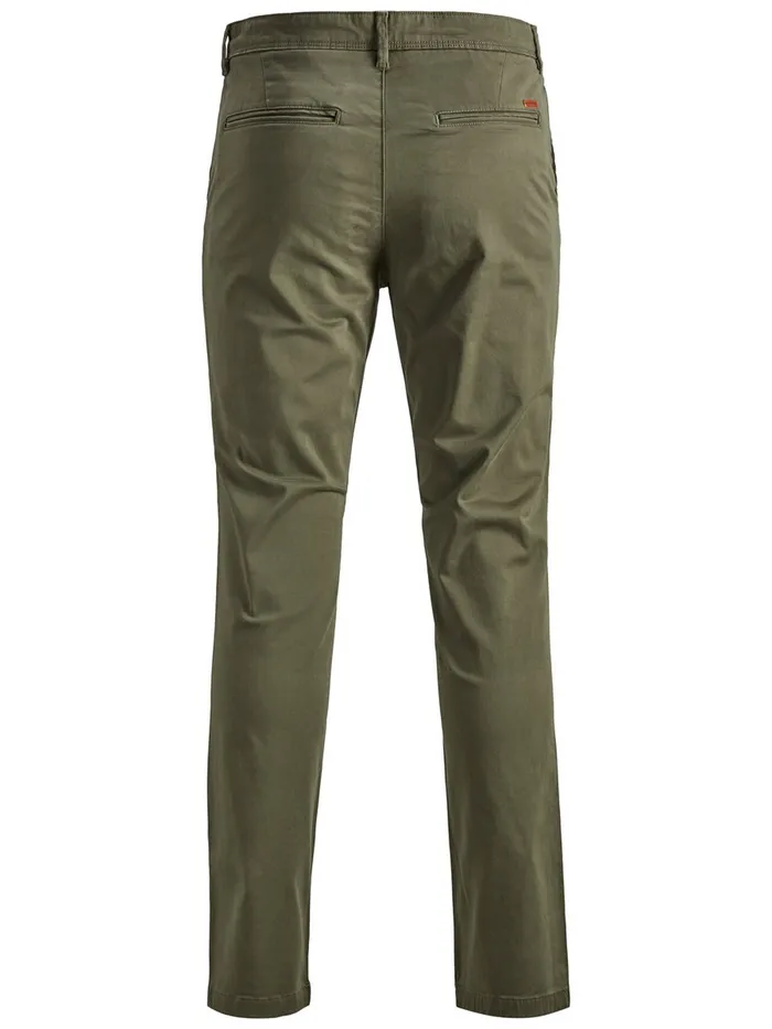 Trousers JACK and JONES Mens MARCO BOWIE SA OLIVE NIGHT SLIM FIT CHINOS Green Olive Night