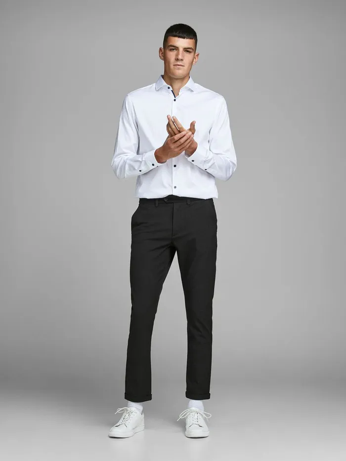 Trousers JACK and JONES Mens MARCO CONNOR AKM 795 DG CHINOS Grey Dark Grey