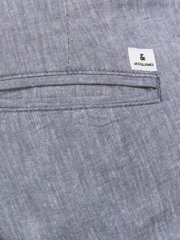 Trousers JACK and JONES Mens MARCO DAVE LINEN CHINOS Grey Blue Indigo