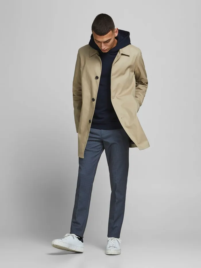 Trousers JACK and JONES Mens MARCO PHIL HOUNDSTOOTH CHINOS Blue Navy Blazer