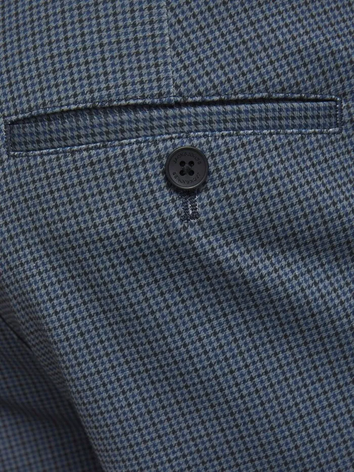 Trousers JACK and JONES Mens MARCO PHIL HOUNDSTOOTH CHINOS Blue Navy Blazer