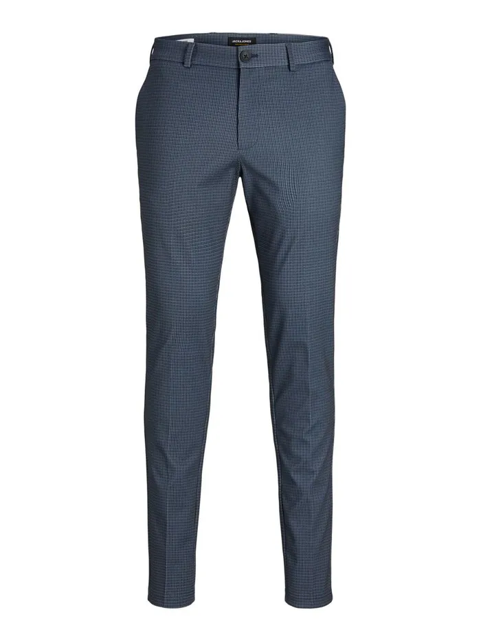 Trousers JACK and JONES Mens MARCO PHIL HOUNDSTOOTH CHINOS Blue Navy Blazer