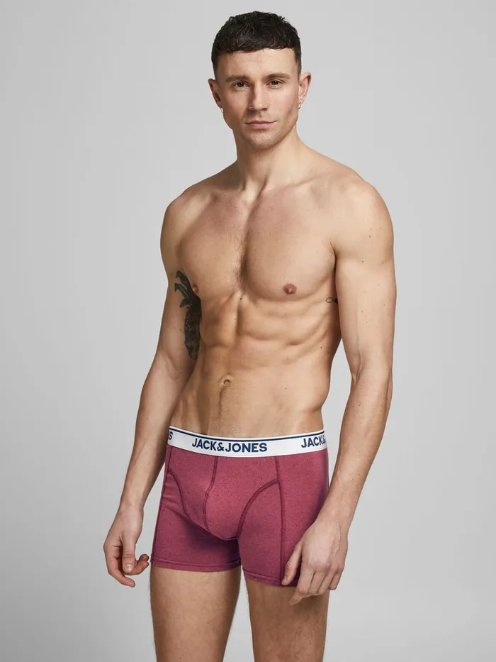 Underwear JACK and JONES Mens 3PACK LOGO TRUNKS Red Marshmallow Gift 4 You