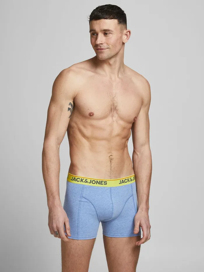 Underwear JACK and JONES Mens 3PACK MELANGE TRUNKS Orange Palace Blue Gift Ideas