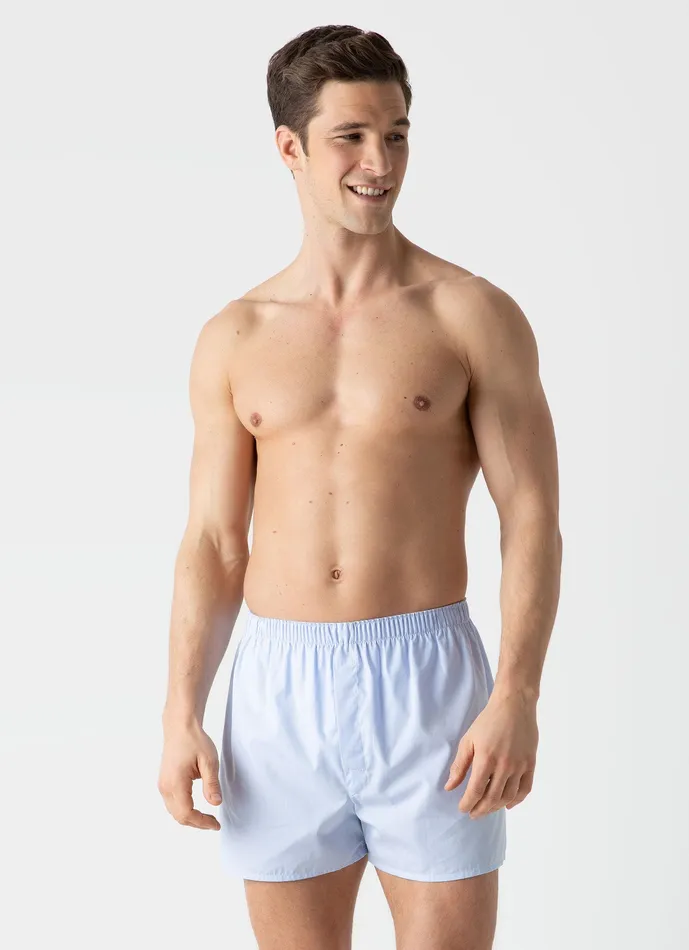 ussunspel Boxer Shorts Men Classic Boxer Shorts Light Blue Micro Gingham ussunspel Boxer Shorts Men Classic Boxer Shorts Light Blue Micro Gingham
