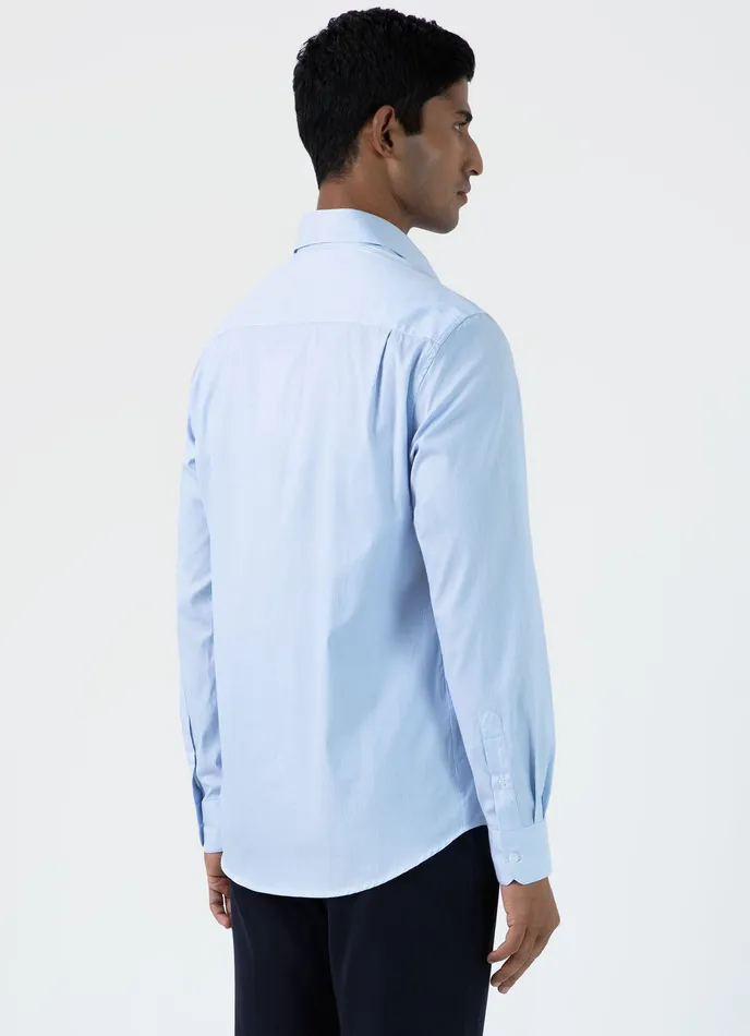 ussunspel Cotton Stretch Shirt Light BlueWhite Men Shirts ussunspel Cotton Stretch Shirt Light BlueWhite Men Shirts