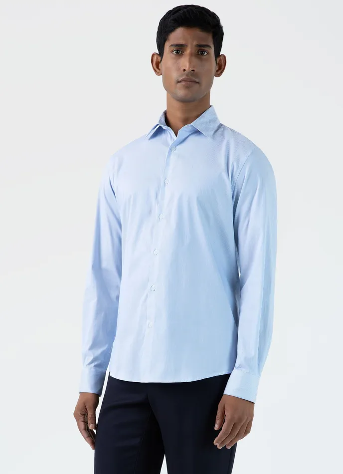 ussunspel Cotton Stretch Shirt Light BlueWhite Men Shirts ussunspel Cotton Stretch Shirt Light BlueWhite Men Shirts