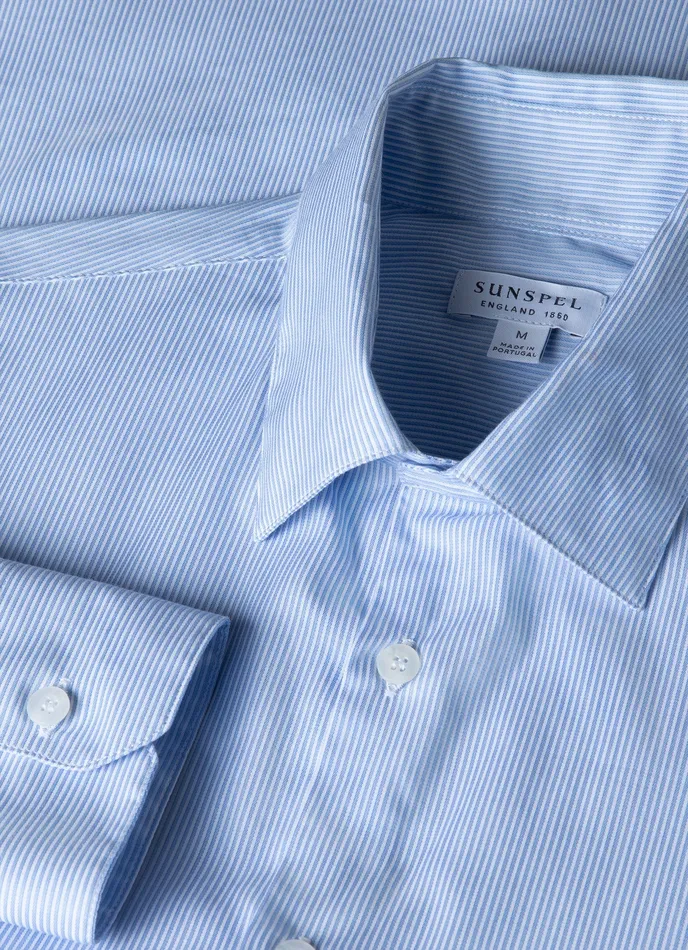 ussunspel Cotton Stretch Shirt Light BlueWhite Men Shirts ussunspel Cotton Stretch Shirt Light BlueWhite Men Shirts