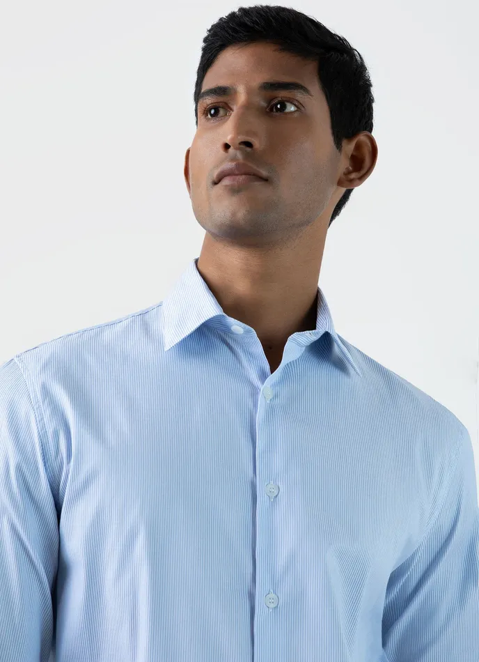 ussunspel Cotton Stretch Shirt Light BlueWhite Men Shirts ussunspel Cotton Stretch Shirt Light BlueWhite Men Shirts
