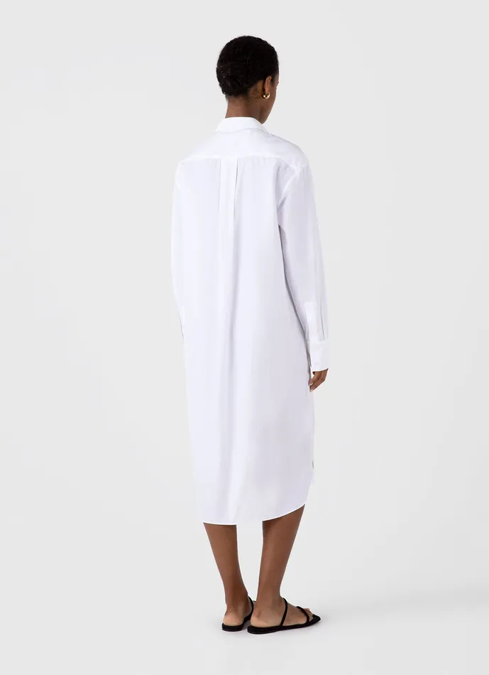 ussunspel Dresses and Skirts Women Cotton Poplin Shirt Dress White ussunspel Dresses and Skirts Women Cotton Poplin Shirt Dress White