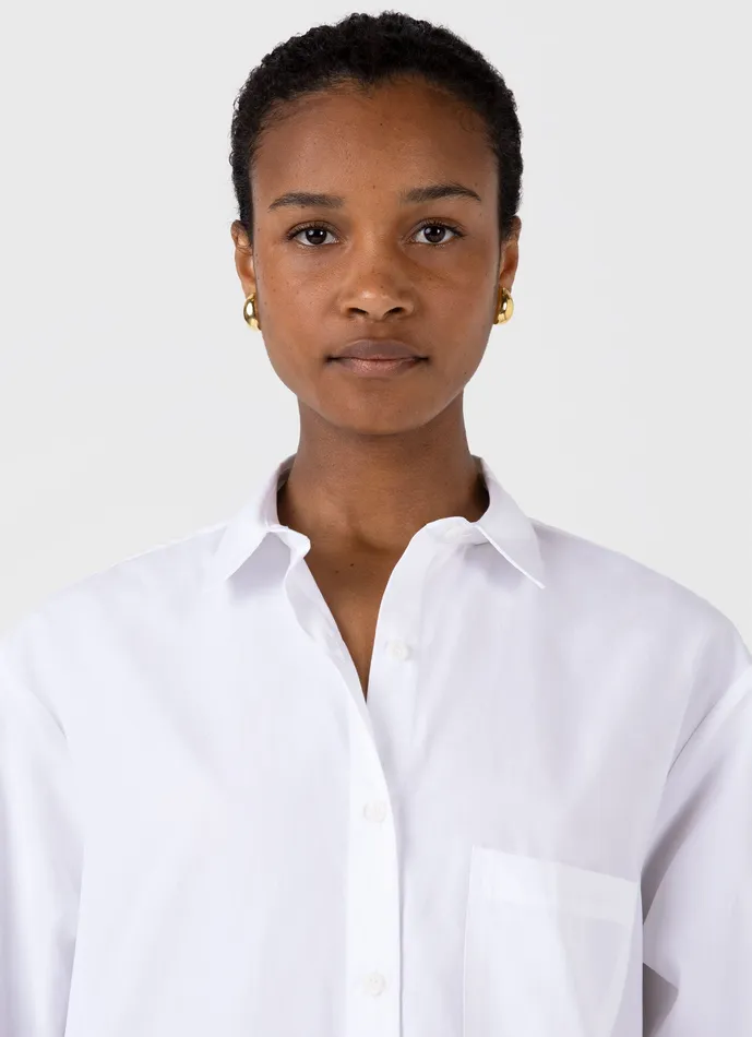 ussunspel Dresses and Skirts Women Cotton Poplin Shirt Dress White ussunspel Dresses and Skirts Women Cotton Poplin Shirt Dress White