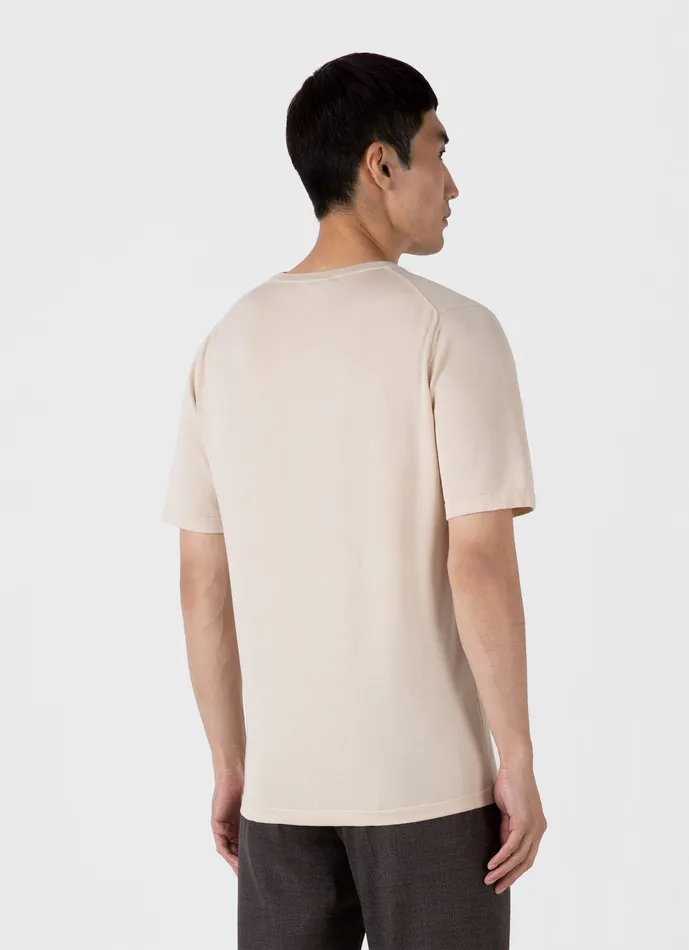 ussunspel Knitwear Men Sea Island Cotton Knit Tshirt Undyed ussunspel Knitwear Men Sea Island Cotton Knit Tshirt Undyed