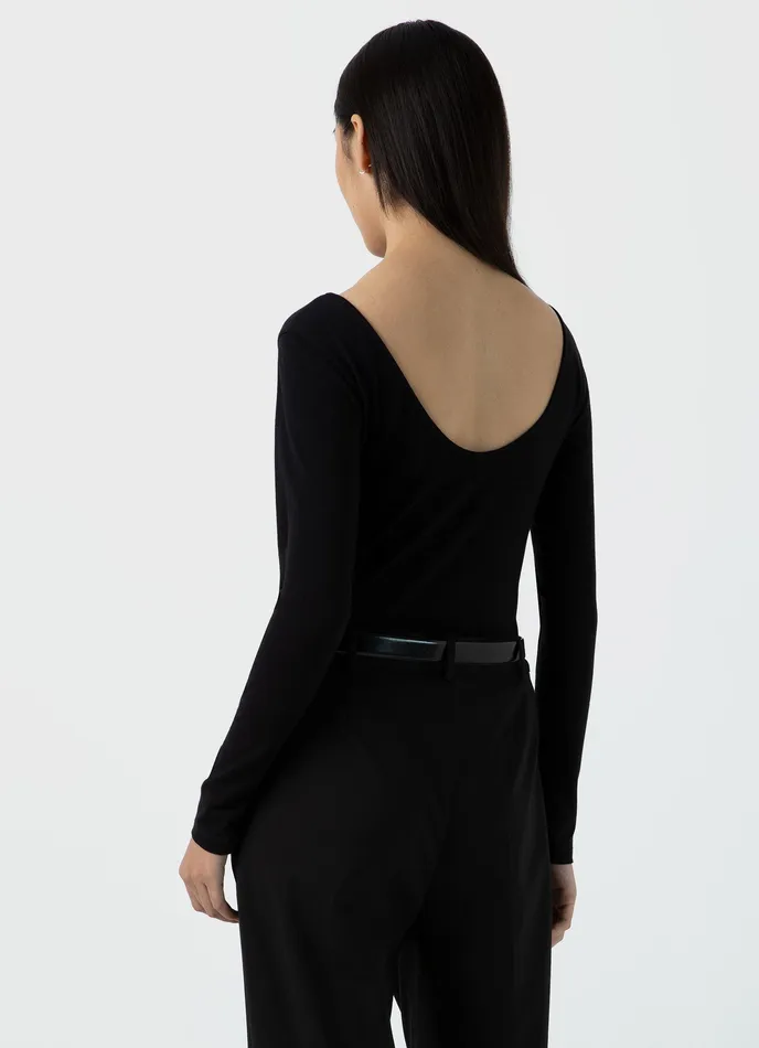 ussunspel Scoop Back Top Black Women Tshirts and Tops ussunspel Scoop Back Top Black Women Tshirts and Tops